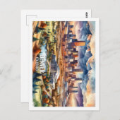 デンバーコロラドUSA有名なプレイスウォーターカラー ポストカード (正面/裏面)