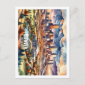 デンバーコロラドUSA有名なプレイスウォーターカラー ポストカード (正面)