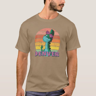デンバーザ・ラスト・恐竜 面白い女の子 ファミリー Tシャツ