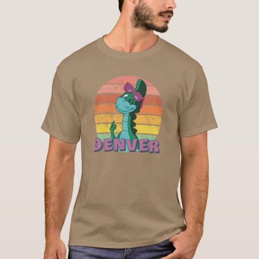 デンバーザ・ラスト・恐竜 面白い女の子 ファミリー Tシャツ (正面)