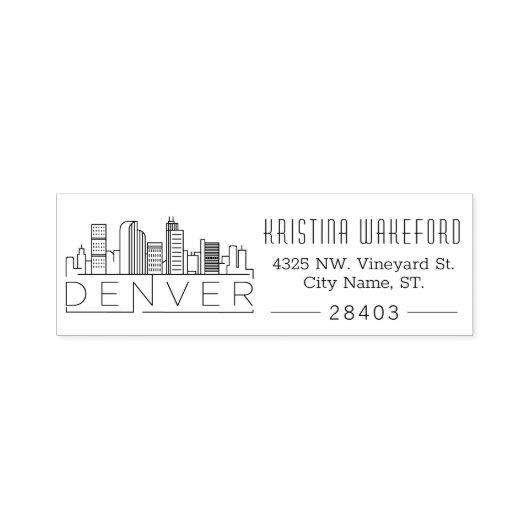 デンバーシティスカイライン |アドレスカスタムの入力 セルフインキングスタンプ (デザイン)