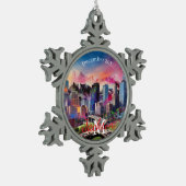 デンバースカイラインスノーフレークペーターのクリスマスオーナメント スノーフレークピューターオーナメント (左)