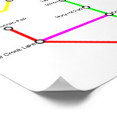 デンバーバイクマップポスター ポスター (角)