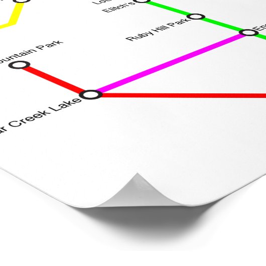 デンバーバイクマップポスター ポスター (角)