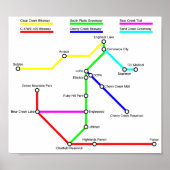 デンバーバイクマップポスター ポスター (正面)