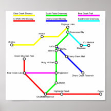 デンバーバイクマップポスター