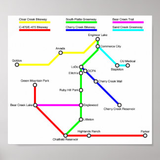 デンバーバイクマップポスター ポスター