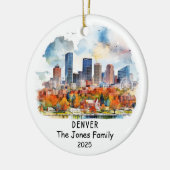 デンバーパーソナライズされたオーナメントコロラド州 セラミックオーナメント (左)