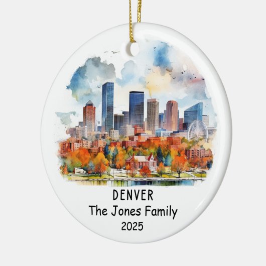 デンバーパーソナライズされたオーナメントコロラド州 セラミックオーナメント (左)