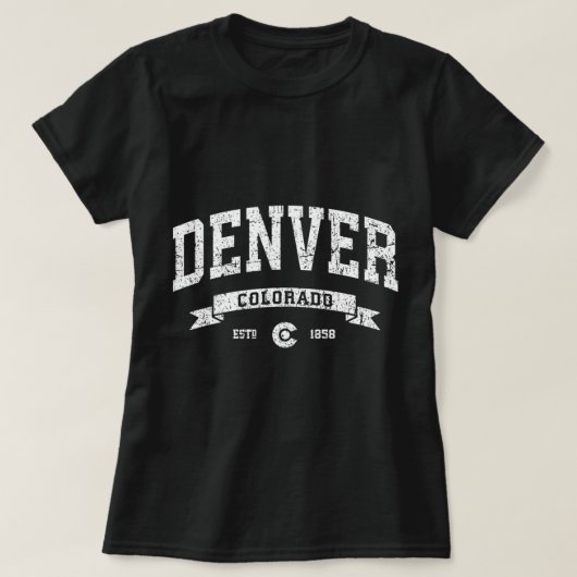 デンバーフード付きスウェットシャツ、ヴィンテージデンバーコロラドギフトCO Tシャツ (デザイン正面)