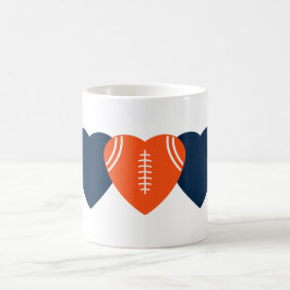 デンバーブロンコスサッカーハートデザイン コーヒーマグカップ