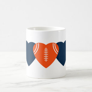 デンバーブロンコスサッカーハートデザイン コーヒーマグカップ