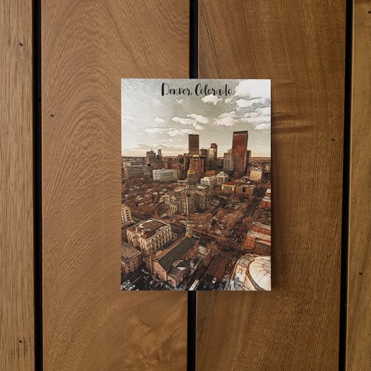 デンバーミニマルコロラドスカイライン ポストカード