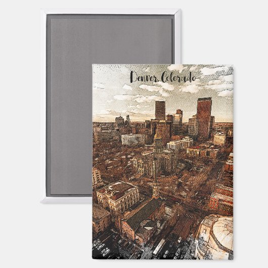 デンバーミニマルコロラドスカイライン マグネット (正面/裏面)