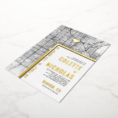 デンバーラブロケーター |シティテーマ結婚の 箔招待状 (回転した状態)