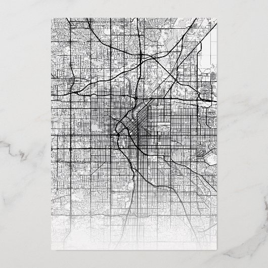 デンバーラブロケーター |シティテーマ結婚の 箔招待状 (裏面)