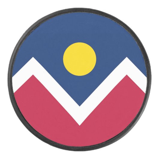 デンバー国旗を持つ愛国的なホッケーパック アイスホッケーパック (正面)