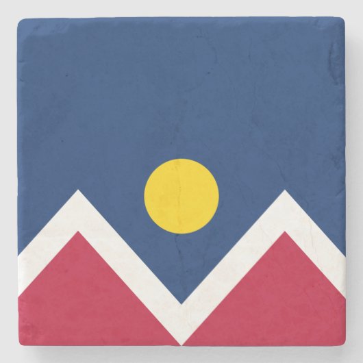 デンバー国旗（コロラド州，米国） ストーンコースター (正面)