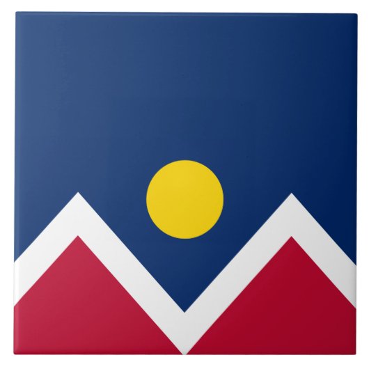 デンバー国旗（コロラド州，米国） タイル (正面)