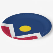 デンバー国旗（コロラド州，米国） ペーパープレート (アングル)