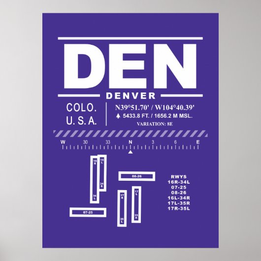 デンバー国際空港 DEN ポスター (正面)