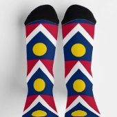 デンバー地球に優しの旗を持つ女性用靴下 ソックス (上部)