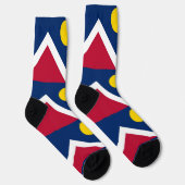 デンバー地球に優しの旗を持つ女性用靴下 ソックス (右)