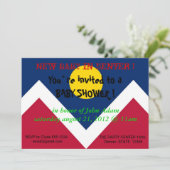 デンバー市旗を持つベビーシャワー招待状 招待状 (スタンド正面)