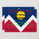 デンバー市旗を持つベビーシャワー招待状 招待状 (正面/裏面)