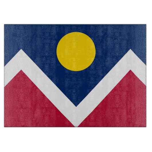 デンバー市旗ガラス板 カッティングボード (正面)