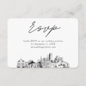 デンバー結婚のミニマリストスケッチRSVP エンクロージャーカード (正面)