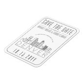 デンバー結婚の様式化されたスカイライン日付を保存 マグネット (左側)