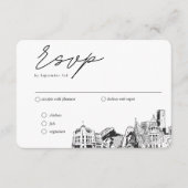 デンバー結婚のRSVP伝統的 Mealオプション エンクロージャーカード (正面)