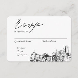 デンバー結婚のRSVP伝統的 Mealオプション エンクロージャーカード