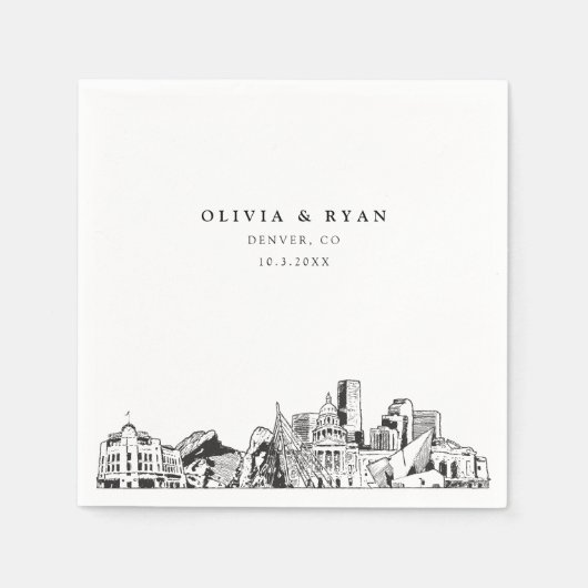 デンバー結婚ズ紙カクテルナプキン スタンダードカクテルナプキン (正面)