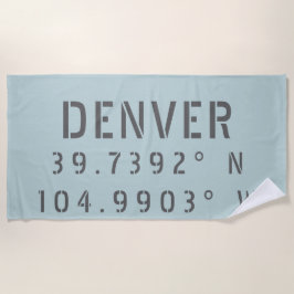 デンバー緯度の経度 ビーチタオル