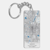 デンバーCOコロラドUSAトラベルシティマップ キーホルダー (正面左)