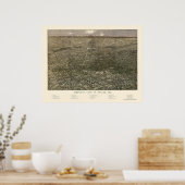 デンバーCOパノラママップ – 1887 ポスター (キッチン)