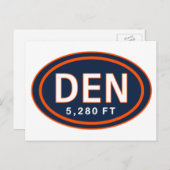 デンバーCO 5,280 FTブルー&オレンジサッカー葉書 ポストカード (正面/裏面)