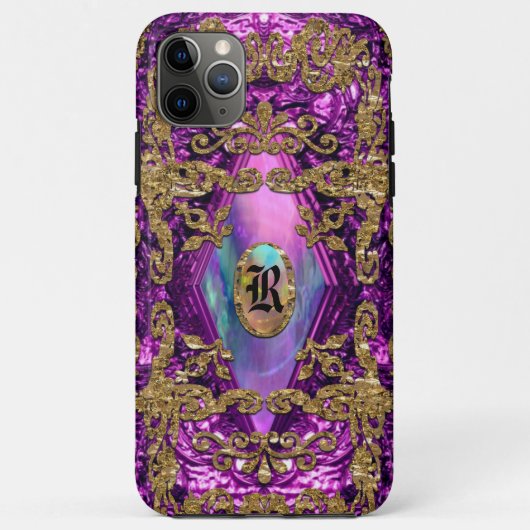 デンプシー・プラム・チック・エレガントモノグラム Case-Mate iPhoneケース (裏面)