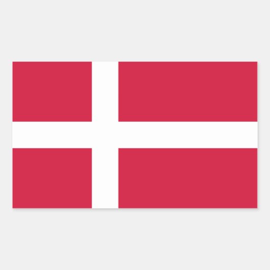 デンマークかデンマーク語またはデンマーク人の旗 長方形シール (正面)