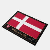 デンマークとデンマークの国旗掲示マット/スポーツ歓迎 ドアマット (アングル)