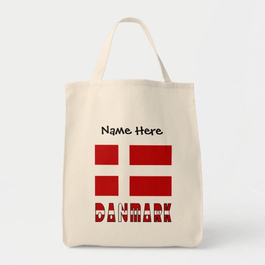 デンマークとデンマーク国旗のカスタマイズ商品 トートバッグ (正面)