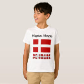デンマークとデンマーク国旗のカスタマイズ商品 Tシャツ (正面フル)