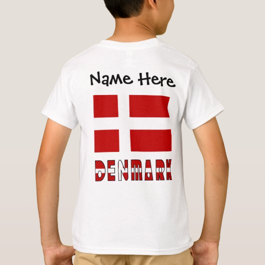 デンマークとデンマーク国旗のカスタマイズ商品 Tシャツ (裏面)