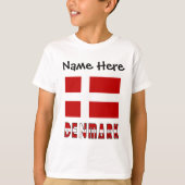 デンマークとデンマーク国旗のカスタマイズ商品 Tシャツ (正面)