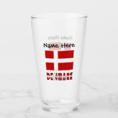 デンマークとデンマーク国旗のカスタマイズ タンブラーグラス (正面)