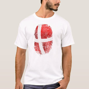 デンマークのアイデンティティのDanskの指紋DNAのギフト Tシャツ