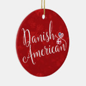 デンマークのアメリカのハートの旗の休日の装飾 セラミックオーナメント (右)