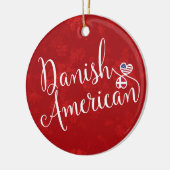 デンマークのアメリカのハートの旗の休日の装飾 セラミックオーナメント (左)